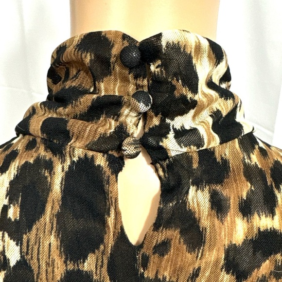 The Limited Top Semi-Sheer Chic Statement Blouse Animal Print Sleeveless Sz M - Picture 6 of 11